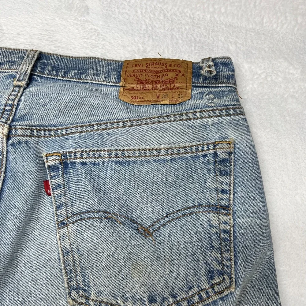 Vintage‎ Levi's 501XX Jeans Men's Blue Denim Mid Rise Classic Straight - 35X29